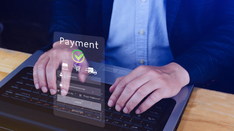 Digital online payment concept, Business with online payment and shopping online payment, banking, Online Money Transfer Confirmed, Concept online banking, payment transfer.